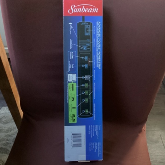 Sunbeam Advanced 7 Outlet Power Strip NIB - Picture 4 of 7